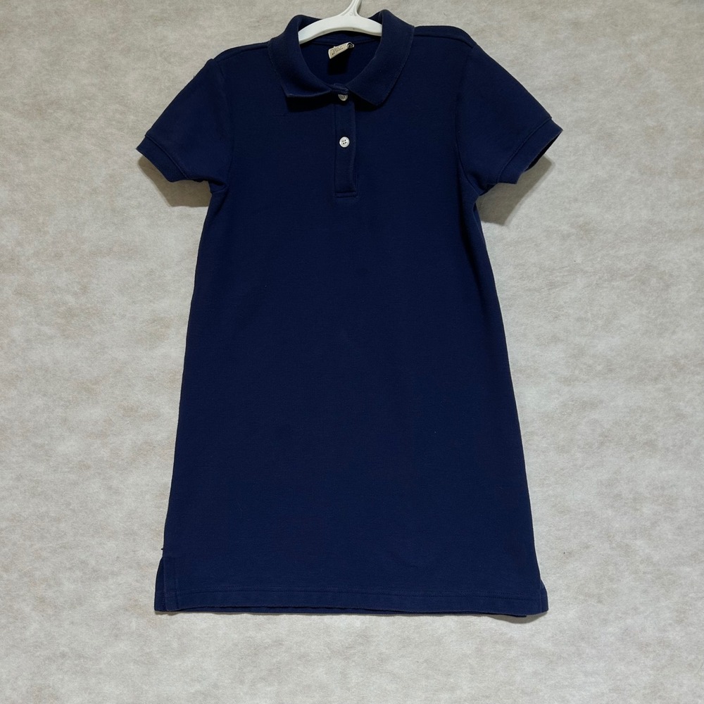 Copper Key Girls Navy Blue Cotton Pique Short Sleeve Polo Dress Size Medium